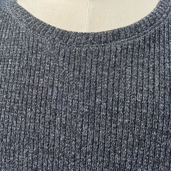 Ophelia Roe 2X Top Gray sparkly sweater/Side Tie Crew neck Long Sleeve soft knit - Picture 6 of 8